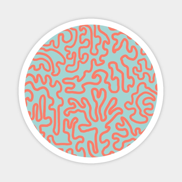 Coral lines abstract pattern Magnet by covostudio